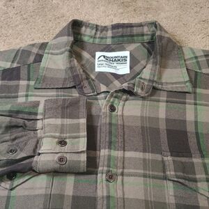 Mountain Khakis Teton Flannel Shirt Men's Large Brown Plaid Long Sleeve Cotton